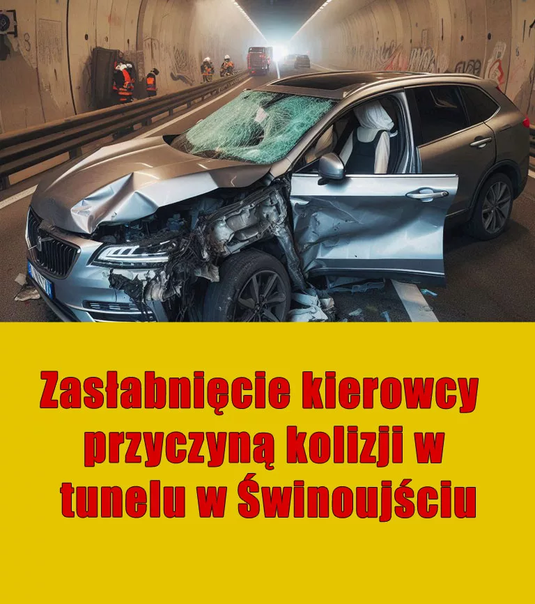 Zasłabnięcie kierowcy przyczyną kolizji w tunelu w Świnoujściu