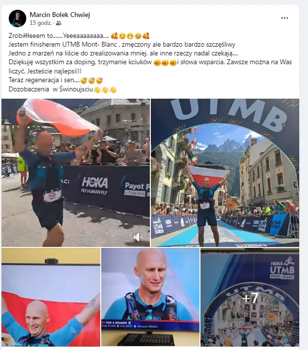 Świnoujście. Niesamowity wyczyn Marcina -  UTMB Mont-Blanc