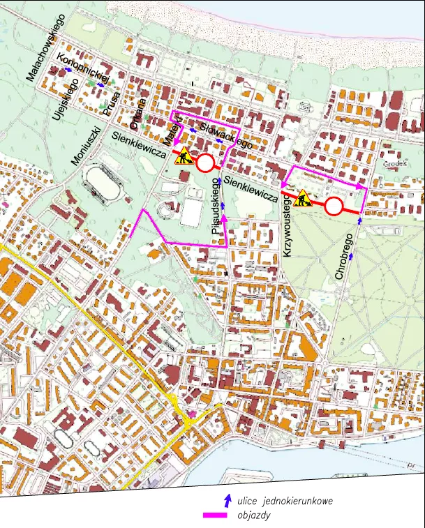 Przebudowa ulicy Henryka Sienkiewicza - od 8.01.2025r. zmiana czasowej organizacji ruchu